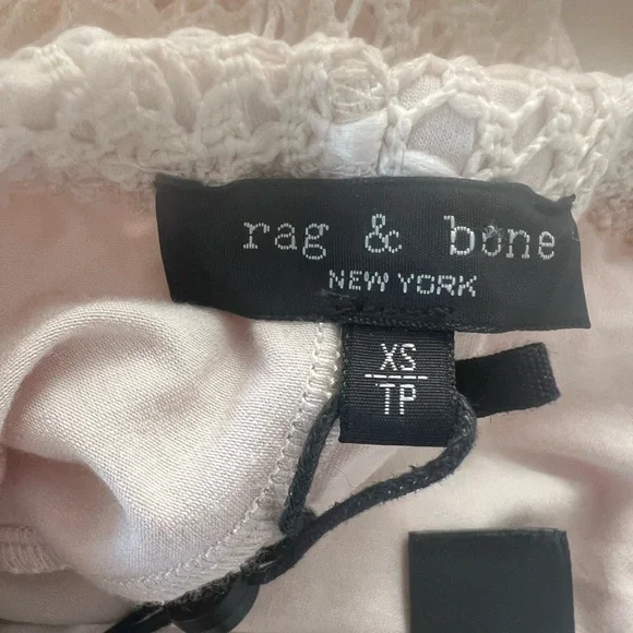 NWT $278 Rag & Bone Cream Crochet Wide Leg Pants Liv Mesh Turtledove Size XS - Picture 13 of 14